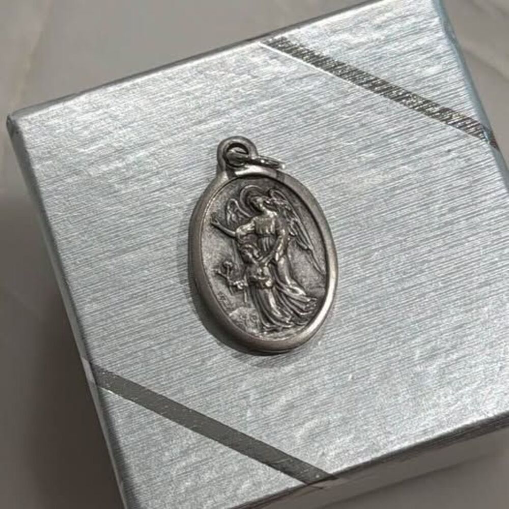 Italian Guardian Angel Religious Medal Pendant